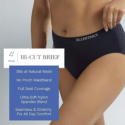 Mua ELLEN TRACY Women's High Cut Brief Panties Breathable Seamless Underwear  4-Pack Multipack (Regular & Plus Size) trên  Mỹ chính hãng 2024