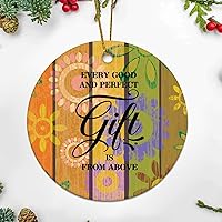 Personalized 3 Inch Every Good is from Above White Ceramic Ornament Holiday Decoration Wedding Ornament Christmas Ornament Birthday for Home Wall Decor Souvenir.