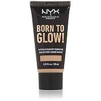 NYX PROFESSIONAL MAKEUP Born To Glow Naturally Radiant Foundation, Medium Coverage - Porcelain