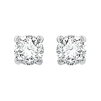 1/5 ct. T.W. Round Lab Diamond (SI1-SI2 Clarity, F-G Color) and 10K White Gold Stud Earrings