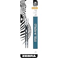 Zebra Pen G-Series Stainless Steel Gel Ink Pen JK-Refill, Fine Point, 0.5mm, Black Ink, 2 Count (Pack of 1)