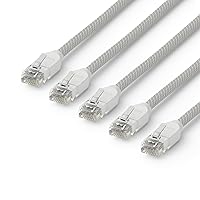 Amazon eero CAT6a Ethernet cable | Supports 10 gigabit+ speeds | 3 foot | 5-pack | Arctic White