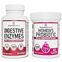 Women's Digestive Harmony Bundle: Probiotics for Women 60ct + Digestive Enzymes 180ct - Value Pack