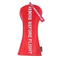 SHABIER Red Golf Head Cover with Remove Before Flight Design for Driver Club