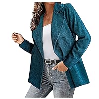 Women's Casual Blazer Fashion Long Sleeve Print Color Coat Open Front Suit Jacket Blazers for Work Casual