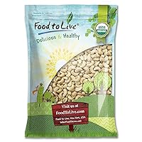 Food to Live Organic Cashews, 8 Pounds – Whole, Size W-240, Unsalted, Non-GMO, Kosher, Raw, Vegan, Bulk