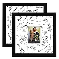 Americanflat 14x14 Black Wedding Signature Picture Frame - Use as 5x7 Picture Frame with Mat or 14x14 Frame without Mat - Wedding Picture Frame with Shatter Resistant Cover (Set of 2)