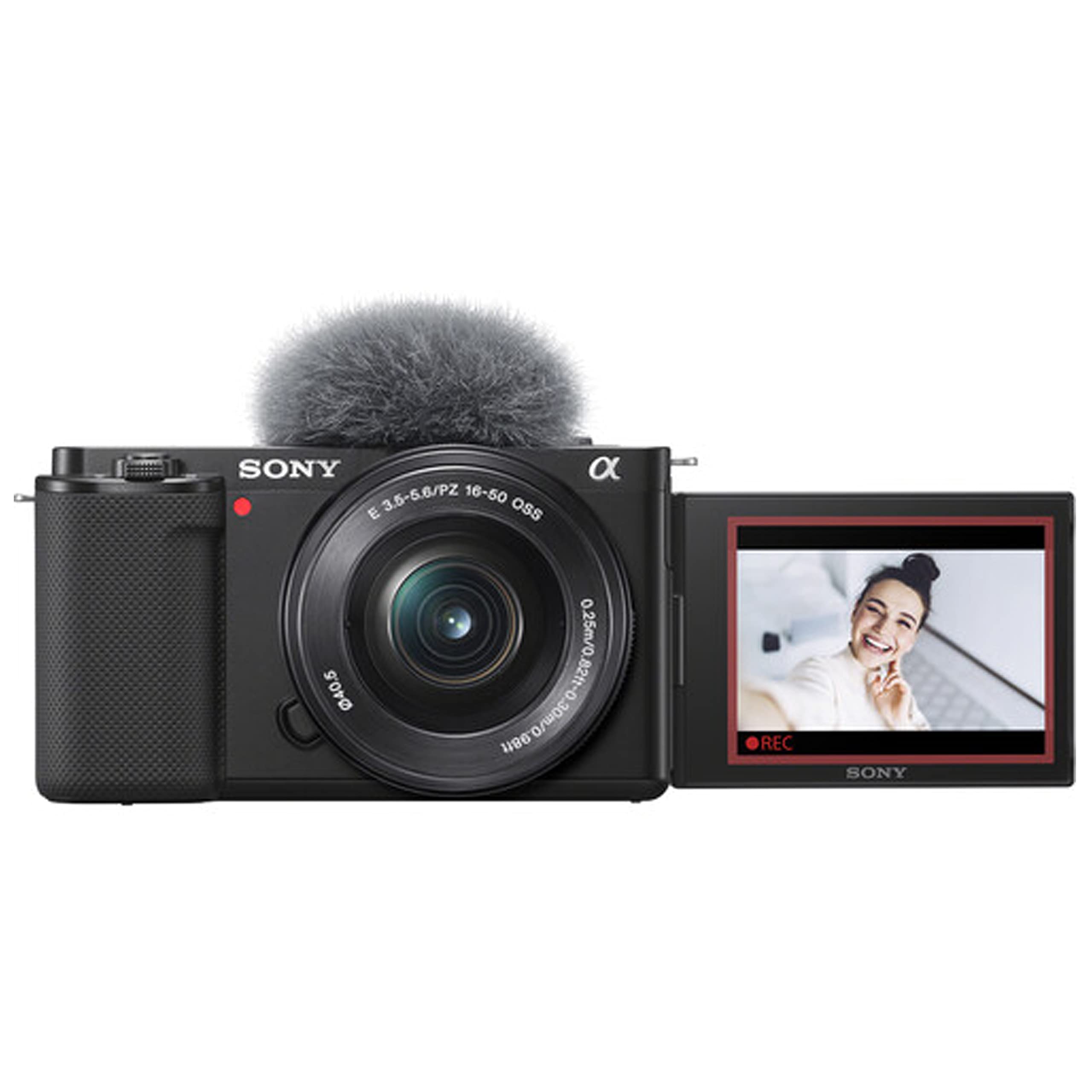 Sony ZV-E10 Mirrorless Camera with 16-50mm Lens Bundle Video Bundle + LED Video Light + Microphone + Extreme Speed 64GB Memory(21pc Bundle) (ILCZV-E10L/B)