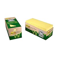 Post-it Greener Notes, 3 in x 3 in, 24 Pads, America's #1 Favorite Sticky Notes, Canary Yellow (654R-24CP-CY)