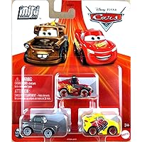 Disney Pixar Cars Mini Racers 3 Pack (Rusteze Cruz Ramirez - Sterling - Lightning McQueen with Headset)