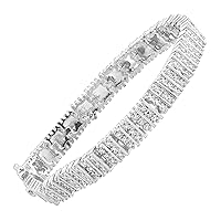 Dazzle Touch Women Link Tennis Bracelet with Diamonds in 925 Silver Round Cut Diamond Bar Style Bracelet 7