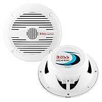 BOSS Audio Systems MR50W 5.25 inch Marine Stereo Boat Speakers - 150 Watts (pair), 2 Way, Full Range, Coaxial, Weatherproof, Sold in Pairs