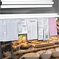 plplaaobo Orders Display Rail, Menu Receipt Holder Aluminum Alloy, Silver Wall‑Mounted Ticket Rack for Kitchen Restaurant Bar Hotel 11.8inch