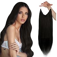 2 Packs- Sunny Clip in Hair Extensions and Wire Hair Extensions Human Hair Bundle Dark Brown 18 inch