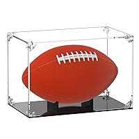 FEMELI Football Display Case Acrylic Box Holder for Full Size Football (Watch Video to Assemble)