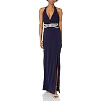 Speechless Women's Full-Length Party Dress with Jeweled Waist