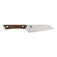 Shun Cutlery Kanso Asian Multi-Prep Knife 5”, Authentic, Handcrafted Japanese Boning Knife, Trimming Knife, and Utility Knife - Easily Maneuvers Around Bone and Slices Tough Cartilage,Silver