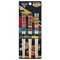 Skater ANT2T-A Bamboo Chopsticks, 3 Pairs Set, 6.5 inches (16.5 cm), Cars 3, Crossroads, Disney