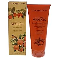 L'Erbolario Accordo Arancio Body Cream - Gentle Fluid Emulsion For A Radiant Appearance - Provides A Sense Of Immediate, Vital Well-Being - Sweet And Freshly Scented - Natural Ingredients - 6.7 Oz