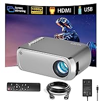 Projector for Home, 1080P Supported Movie Mini Projector, Movie Projector for Outdoor & Indoor Home Theater Use, Compatible with Tablet TV Box Fire Stick Games etc.