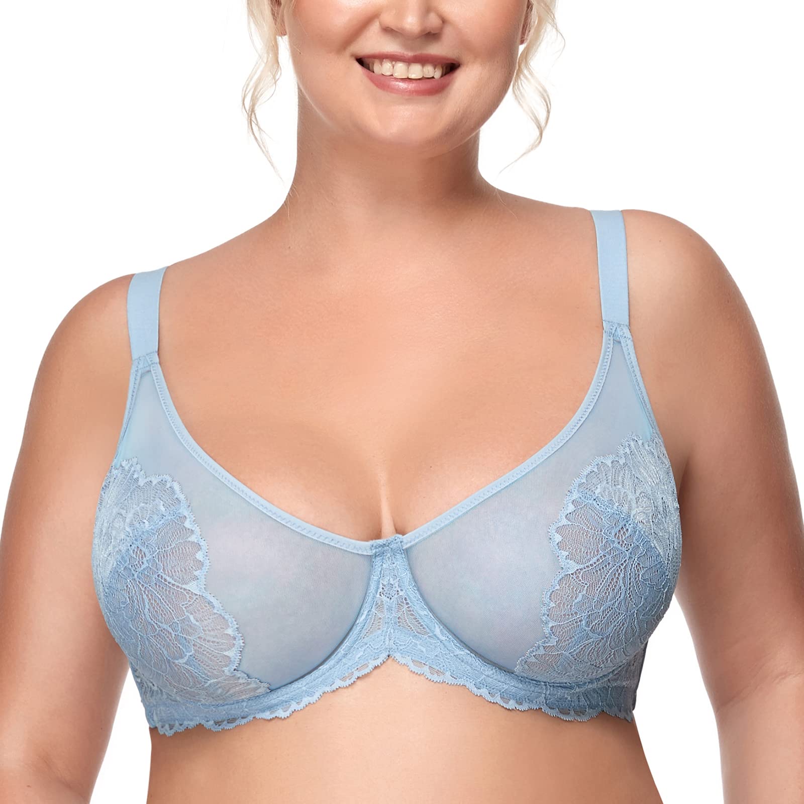 Buy HSIA Minimizer Bra for Women Full Coverage Lace Plus Size Compression  Bra Unlined Bras with Underwire