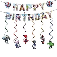 Spidey Friends Birthday Party Supplies Spidey Friends Birthday Banner Hanging Swirls Spidey Friends Thematic Party Decorations