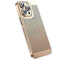 Case for iPhone 15 Pro Max/15 Pro/15, Electroplated PC Phone Cover with Lens Full Coverage Anti-Scratch Protective Slim Shockproof Shell,Gold,15 Pro Max''