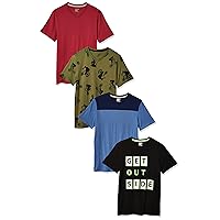 Boys and Toddlers' Short-Sleeve V-Neck T-Shirt Tops (Previously Spotted Zebra), Multipacks