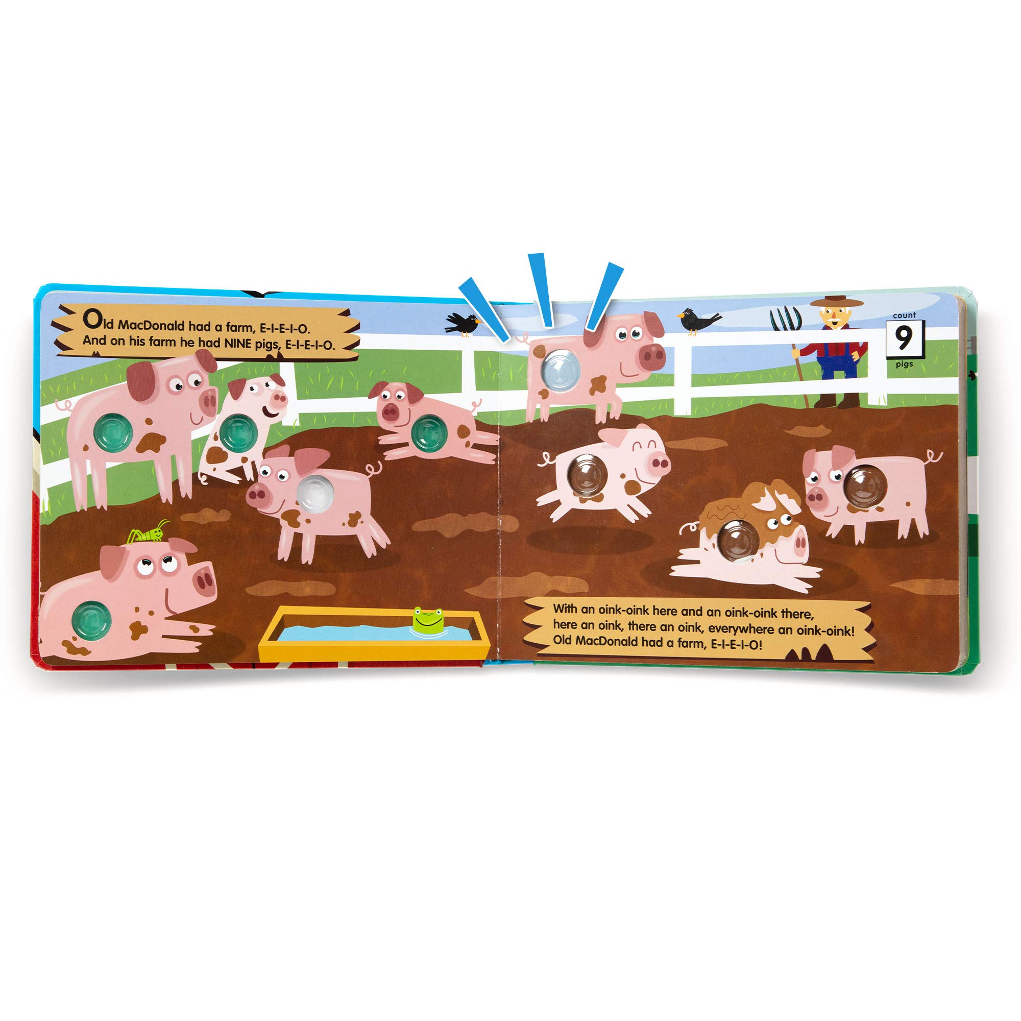 Melissa & Doug Children's Book - Poke-a-Dot: Old MacDonald’s Farm (Board Book with Buttons to Pop) - Farmyard Pop It / Push Pop Book For Toddlers And Kids Ages 3+