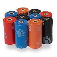 Best Pet Supplies Dog Poop Bags for Waste Refuse Cleanup, Doggy Roll Replacements for Outdoor Puppy Walking and Travel,Leak Proof and Tear Resistant,Thick Plastic, Assorted Colors,5 Count (Pack of 10)