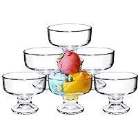 QAPPDA Small Glass Bowl Set of 12,Clear 6oz Dessert Bowls,Elegant Glass Ice  Cream Dessert Cup 200ml Trifle Party Bowl Glass Pudding Cup for
