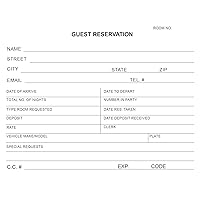 Guest Reservation/Registration Card for Hotels, Motels, Hospitality Front Desks Check in (Pack of 2500)