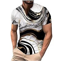 Men's Short Sleeve Polo Shirt 3D Printed Button Down Casual Slim Fit Golf Shirts Hippie Cool Design Athletic T-Shirt