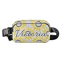 Custom Sunflowers Floral Fanny Packs for Women Men Personalized Belt Bag with Adjustable Strap Customized Fashion Waist Packs Crossbody Bag Waist Pouch for Outdoor