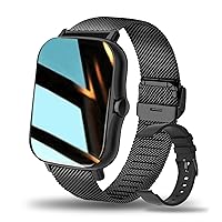 Smart Watch (Answer/Make Calls), 2022 Newest 1.7 in HD LCD Bluetooth Smart Watches for Android Phones and iPhone for Men Women, Fitness Tracker with Call/Text/SpO2/Heart Rate/Sleep Monitor (Black)