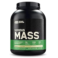 Optimum Nutrition Serious Mass, Weight Gainer Protein Powder, Mass Gainer, Vitamin C and Zinc for Immune Support, Creatine, Vanilla, 6 Pound (Packaging May Vary)