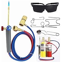 Wadoy Propane Oxygen Torch Kit Gas Welding Torch with Brazing,Sparker,Protection Glass for Soldering,Welding,Heating,Plumbing Micro Mini Propane Torch(Gas Cylinders and Metal Carrry Case Not Included）