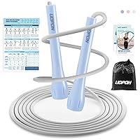 Jump Rope for Fitness, Lightweight PVC Skipping Rope for Men Women Adults Exercise with ABS Handles & Training Poster, Adjustable Tangle-Free Workout Speed Jump Rope for Home, Gym and Outdoor