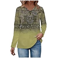 Womens Sexy Floral Sweatshirts Round Neck Shirts Loose Fit Long Sleeve Tops 2023 Fall Fashion Ladies Tunic Tops
