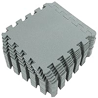 Yostrong® 18 Tiles Interlocking Puzzle Foam Baby Play Mat with Straight Edges for Playing - EVA Babies Crawling Mat | Rubber Floor Work Out Mats for Home Gym. Gray. YOC-Lb18S18