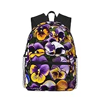 Lightweight Laptop Backpack,Casual Daypack Travel Backpack Bookbag Work Bag for Men and Women-Pansy Perfection Print