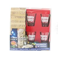 617007 Drunken Tower Drinking Game | Over 18's Only | 5pcs. of Items Inside | 1 Box Accessory, Multicolor