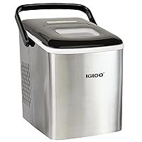 Igloo Automatic Self-Cleaning Portable Electric Countertop Ice Maker Machine With Handle, 26 Pounds in 24 Hours, 9 Ice Cubes Ready in 7 minutes, With Ice Scoop and Basket, Stainless Steel