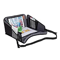 Dreambaby Snack 'N Play On The Go Activity Travel Tray Table for Toddlers with Tablet iPad Holder, Cup Holders, Snack Tray, and Storage Pockets - Road Trip Must Have