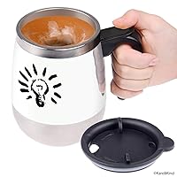 Self stirring coffee mug - Automatic mixing stainless steel cup - To stir your coffee, tea, hot chocolate, milk, protein shake, bouillon, etc. - Ideal for office, school, gym, home - 400 ml/13.5 oz