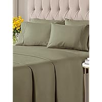 Queen 6 Piece Sheet Set - Breathable & Cooling Bed Sheets - Hotel Luxury Bed Sheets for Women, Men, Kids & Teens - Comfy Bedding w/ Deep Pockets & Easy Fit - Soft & Wrinkle Free - Queen Khaki Sheets