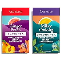 Gya Tea Co Ginger Peach Black Tea & Milk Oolong Tea Set - Natural Loose Leaf Tea with No Artificial Ingredients - Brew As Hot Or Iced Tea