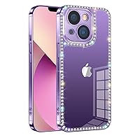 Bonitec iPhone 14 Plus Women's Case - 3D Glitter Sparkle, Shiny Crystal Charms, Rhinestone Diamond, Clear Soft TPU Bumper