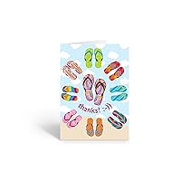 Stonehouse Collection Blank Note Cards 10 Count - Beach Boxed Set - USA Made - Assorted Beach Note Cards (Beach Flip Flops)