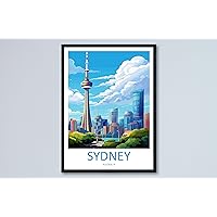 Sydney Tower Eye Travel Print Wall Art Sydney Tower Eye Wall Hanging Home Décor Sydney Art Lovers Wall Art Australia Poster Decor Unframed #513 16x24 Inches